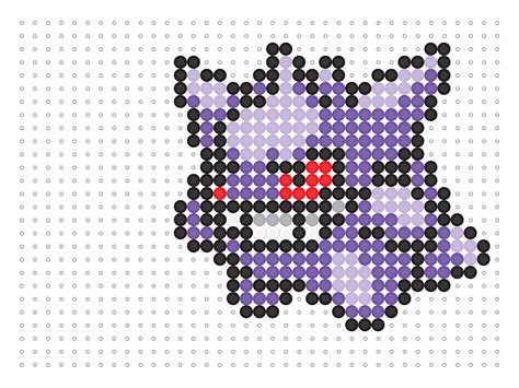Cover the Perler Beads with a piece of ironing paper. . Gengar perler bead pattern